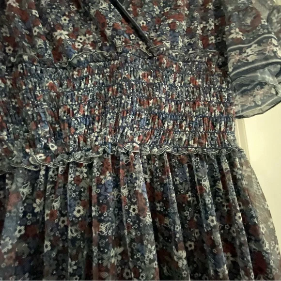 Max Studio Dress navy with floral print size M in Excellent condition - Picture 10 of 10